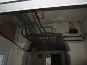 The "inside/out" archway before pipework removed.